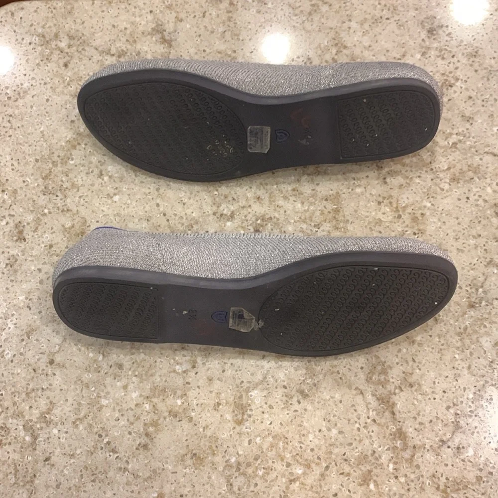 Rothy's The FLAT Metallic Silver Loafer Women's Round Toe Slip Ons Size 8.5 - Picture 8 of 8